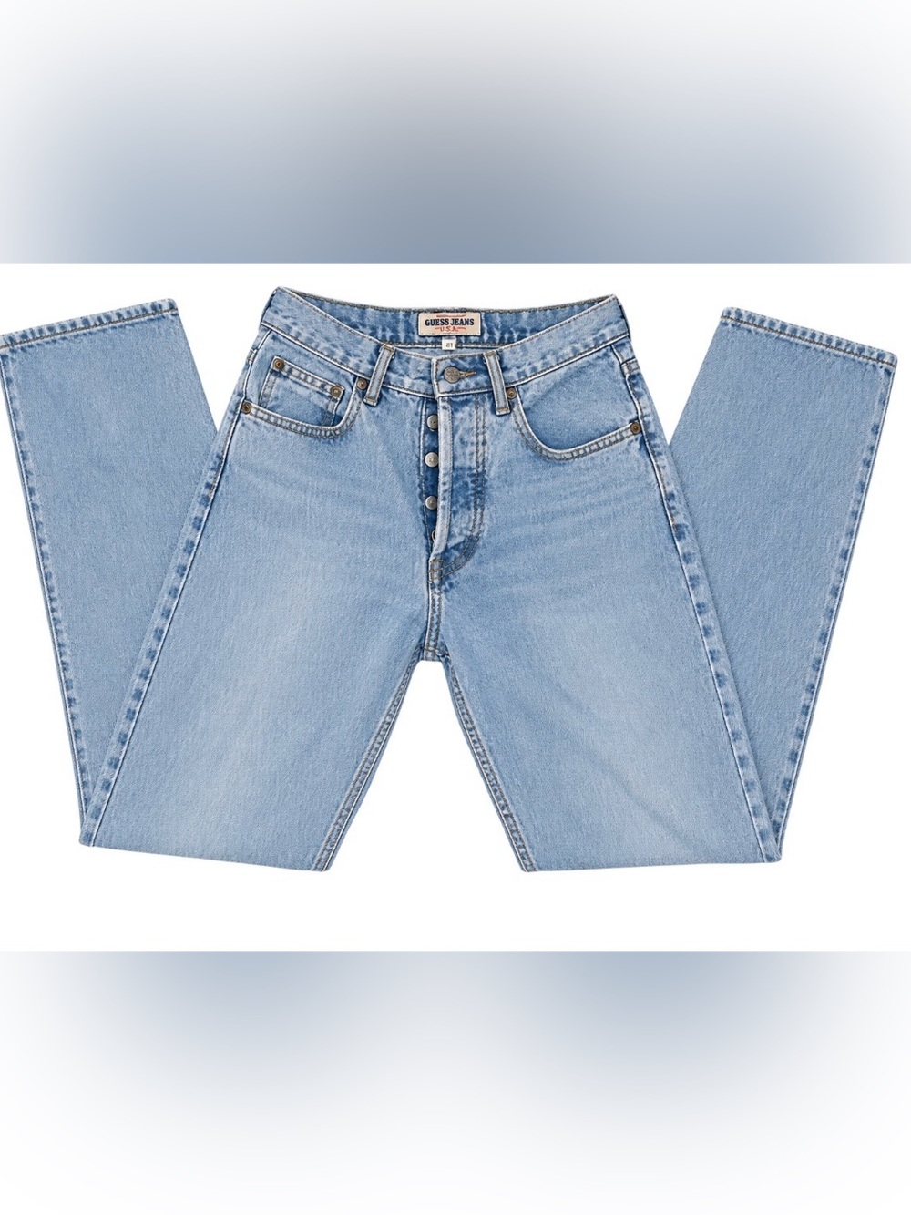 Guess Vintage Women's Button-Fly Light Blue Denim Jeans